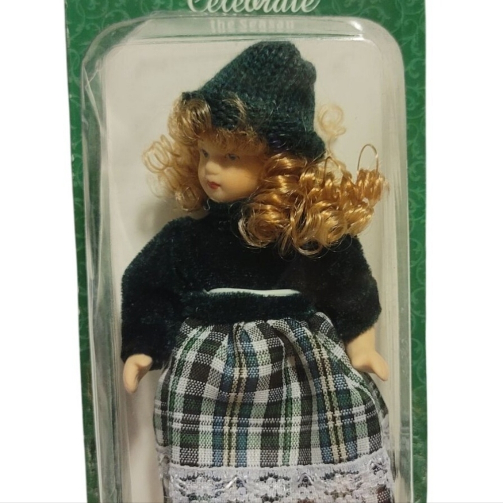 Celebrate The Season 5.5" Hand Painted Bisque Porcelain Collectible Doll